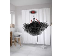 Штора (занавеска) для ванной JoyArty "Юбка из фатина" из сатена, 180х200 см с крючками, sc_31450