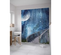 Штора (занавеска) для ванной JoyArty "Ночное небо" из сатена, 180х200 см с крючками, sc_31577