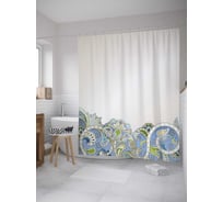 Штора (занавеска) для ванной JoyArty "Непонятные цветы" из сатена, 180х200 см с крючками, sc_31245