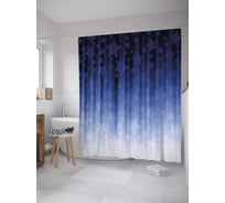 Штора (занавеска) для ванной JoyArty "Звездная синева" из сатена, 180х200 см с крючками, sc_31270