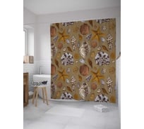 Штора (занавеска) для ванной JoyArty "Красота подводного мира" из сатена, 180х200 см с крючками, sc_31504