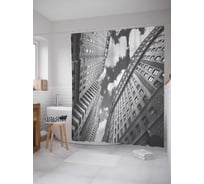 Штора (занавеска) для ванной JoyArty "Уличные путешествия" из сатена, 180х200 см с крючками, sc_30149