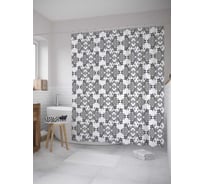 Штора (занавеска) для ванной JoyArty "Орнаментальный этнос" из сатена, 180х200 см с крючками, sc_31454