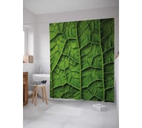 Штора (занавеска) для ванной JoyArty "Фото листочка" из сатена, 180х200 см с крючками, sc_30199