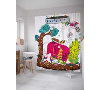 Штора (занавеска) для ванной JoyArty "Детская фантазия" из сатена, 180х200 см с крючками, sc_30181