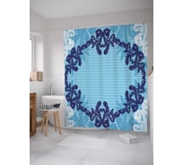 Штора (занавеска) для ванной JoyArty "Круговой орнамент" из сатена, 180х200 см с крючками, sc_30261