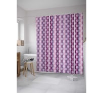 Штора (занавеска) для ванной JoyArty "Абстракция кругов" из сатена, 180х200 см с крючками, sc_31195