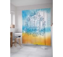 Штора (занавеска) для ванной JoyArty "Привет лето" из сатена, 180х200 см с крючками, sc_30178