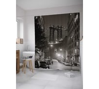 Штора (занавеска) для ванной JoyArty "Огни Бруклинского моста" из сатена, 180х200 см с крючками, sc_31580