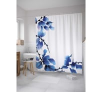 Штора (занавеска) для ванной JoyArty "Небесное цветение" из сатена, 180х200 см с крючками, sc_31444