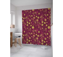 Штора (занавеска) для ванной JoyArty "Маленькие цветочки" из сатена, 180х200 см с крючками, sc_30169