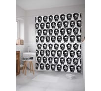 Штора (занавеска) для ванной JoyArty "Лев с кольцом" из сатена, 180х200 см с крючками, sc_31350