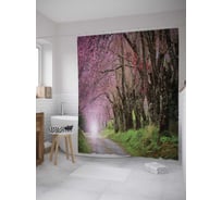 Штора (занавеска) для ванной JoyArty "Таинственный парк" из сатена, 180х200 см с крючками, sc_31277