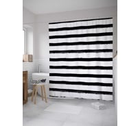 Штора (занавеска) для ванной JoyArty "Стертые полосы" из сатена, 180х200 см с крючками, sc_31241