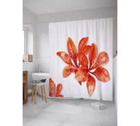 Штора (занавеска) для ванной JoyArty "Акварельные тигровые лилии" из сатена, 180х200 см с крючками, sc_30046