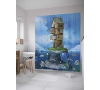 Штора (занавеска) для ванной JoyArty "Экосистема" из сатена, 180х200 см с крючками, sc_31649