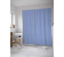 Штора (занавеска) для ванной JoyArty "Виндзорская клетка" из сатена, 180х200 см с крючками, sc_31101