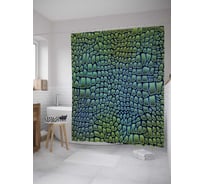 Штора (занавеска) для ванной JoyArty "Крокодилья кожа" из сатена, 180х200 см с крючками, sc_31364