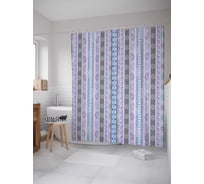 Штора (занавеска) для ванной JoyArty "Волнообразные полосы" из сатена, 180х200 см с крючками, sc_31194