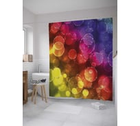 Штора (занавеска) для ванной JoyArty "Оптический эффект" из сатена, 180х200 см с крючками, sc_32243