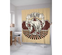 Штора (занавеска) для ванной JoyArty "Звезда в почёте" из сатена, 180х200 см с крючками, sc_30358