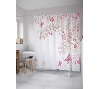 Штора (занавеска) для ванной JoyArty "Нежность порхания" из сатена, 180х200 см с крючками, sc_32487