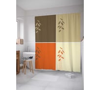 Штора (занавеска) для ванной JoyArty "Ромашки моно" из сатена, 180х200 см с крючками, sc_32551