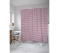 Штора (занавеска) для ванной JoyArty "Двухцветные зигзаги" из сатена, 180х200 см с крючками, sc_31853