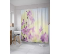Штора (занавеска) для ванной JoyArty "Сакура крупным планом" из сатена, 180х200 см с крючками, sc_32412
