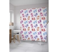 Штора (занавеска) для ванной JoyArty "Разноцветные розы" из сатена, 180х200 см с крючками, sc_32381