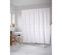 Штора (занавеска) для ванной JoyArty "Серые кружочки" из сатена, 180х200 см с крючками, sc_30539