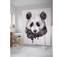 Штора (занавеска) для ванной JoyArty "Нарисованная панда" из сатена, 180х200 см с крючками, sc_30288