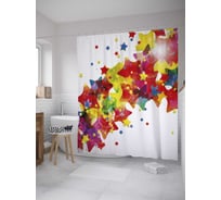 Штора (занавеска) для ванной JoyArty "Звездный путь" из сатена, 180х200 см с крючками, sc_32219