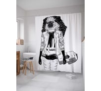 Штора (занавеска) для ванной JoyArty "Живописная девушка" из сатена, 180х200 см с крючками, sc_30396