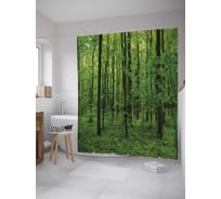Штора (занавеска) для ванной JoyArty "Сочный лес" из сатена, 180х200 см с крючками, sc_32268