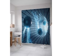 Штора (занавеска) для ванной JoyArty "Электрический тоннель" из сатена, 180х200 см с крючками, sc_30214