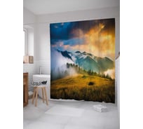 Штора (занавеска) для ванной JoyArty "Бушующая природа" из сатена, 180х200 см с крючками, sc_30795