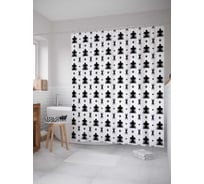 Штора (занавеска) для ванной JoyArty "Ночные елки" из сатена, 180х200 см с крючками, sc_30734