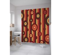 Штора (занавеска) для ванной JoyArty "Геометрические полосы" из сатена, 180х200 см с крючками, sc_31328