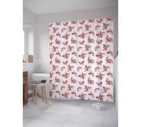 Штора (занавеска) для ванной JoyArty "Рыбки в прыжке" из сатена, 180х200 см с крючками, sc_31151