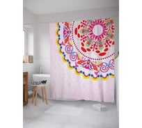 Штора (занавеска) для ванной JoyArty "Классика орнамента" из сатена, 180х200 см с крючками, sc_31288