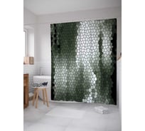 Штора (занавеска) для ванной JoyArty "Переливание мозаики" из сатена, 180х200 см с крючками, sc_30891