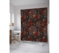 Штора (занавеска) для ванной JoyArty "Сверкающие блики в ночи" из сатена, 180х200 см с крючками, sc_31338