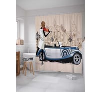 Штора (занавеска) для ванной JoyArty "Скрипач играет" из сатена, 180х200 см с крючками, sc_30148