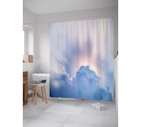 Штора (занавеска) для ванной JoyArty "Грозное небо" из сатена, 180х200 см с крючками, sc_30739
