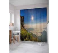 Штора (занавеска) для ванной JoyArty "Восход солнца" из сатена, 180х200 см с крючками, sc_30936