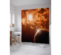 Штора (занавеска) для ванной JoyArty "Явление природы" из сатена, 180х200 см с крючками, sc_30859