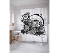 Штора (занавеска) для ванной JoyArty "Средневековая машина" из сатена, 180х200 см с крючками, sc_31046