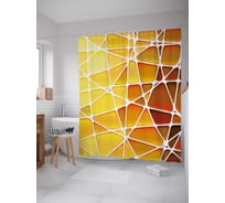 Штора (занавеска) для ванной JoyArty "Абстракция цветов" из сатена, 180х200 см с крючками, sc_30938