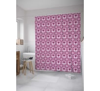 Штора (занавеска) для ванной JoyArty "Сердечная клетка" из сатена, 180х200 см с крючками, sc_31079